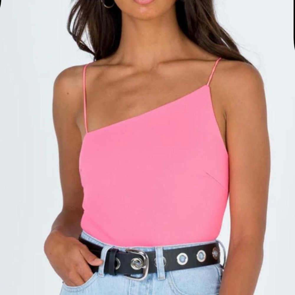 Princess Polly pink asymmetrical bodysuit